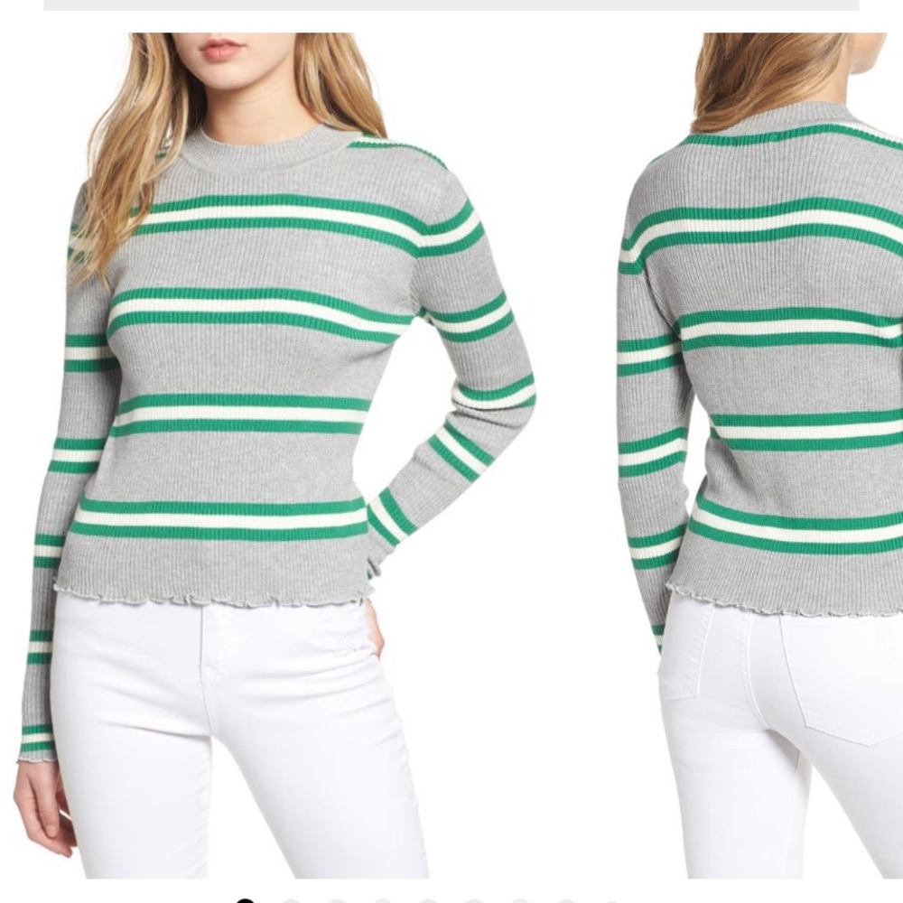 Nordstrom BP long sleeve striped crop top S